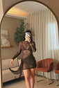 VESTIDO GLOW - MARROM