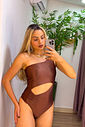 MAIÔ NULA MANGA - MARROM