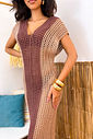 VESTIDO CROCHÊ LONGO - MARROM