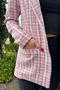Blazer Alfaiataria Tweed Rosa