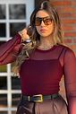 Blusa Tule Nati Bordo
