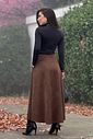 Saia Evasê Suede Marrom
