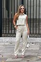 Calça Reta Ivy Areia