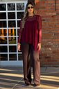 Blusa Tule Assimétrica Nati Bordo