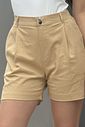 Short Alfaiataria Linho Andressa Caramelo