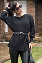 Blusa Tricot Giovana Alongado Preto