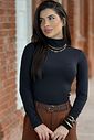 Blusa Malha Térmica Gola Alta Preto
