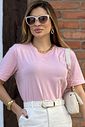 T-shirt Algodão/Elastano Rosa T-shirt Algodão/Elastano Rosa