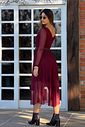 Vestido Tule Nati Bordo
