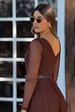 Vestido Tule Nati Marrom