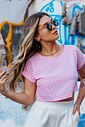 Tee Cropped Vichy Rosa
