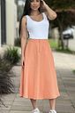 Saia Midi Rafaela Coral Saia Midi Rafaela Coral