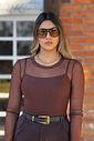 Blusa Tule Nati Marrom