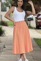 Saia Midi Rafaela Coral Saia Midi Rafaela Coral