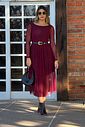 Vestido Tule Nati Bordo
