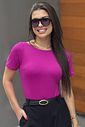 Body Poliamida Roxo Manga Curta