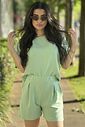 Short Linho Estonado Verde Menta