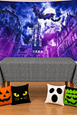 Kit Decoração Halloween Castelo Gótico com Painel, Toalha Xadrez e Almofadas Kit Decoração Halloween Castelo Gótico com Painel, Toalha Xadrez e Almofadas