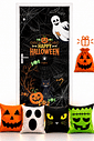 Kit 02- Halloween Dia das Bruxas Happy Halloween— 1 Capa de Porta + 4 Capas de Almofada 45x45 Kit 02- Halloween Dia das Bruxas Happy Halloween— 1 Capa de Porta + 4 Capas de Almofada 45x45