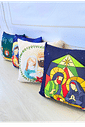 KIT 4 CAPAS DE ALMOFADAS SAGRADA FAMILIA MALHA CONFORT DECORATIVAS NATAL - 45x45