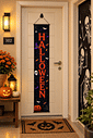 Banner Decorativo Halloween Preto e Laranja 1,75 m com Gancho