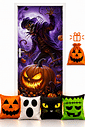 Kit 03- Halloween Caveira e Abobora Assustadoras — 1 Capa de Porta + 4 Capas de Almofada 45x45 Kit 03- Halloween Caveira e Abobora Assustadoras — 1 Capa de Porta + 4 Capas de Almofada 45x45