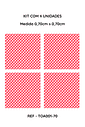 Kit com 4 Toalha de Mesa Xadrez Vermelho , Medida 0,70mt x 0,70mt Kit com 4 Toalha de Mesa Xadrez Vermelho , Medida 0,70mt x 0,70mt