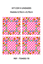 Kit com 4 Toalha de Mesa Festa Junina Xadrez Rosa , Medida 0,70mt x 0,70mt Kit com 4 Toalha de Mesa Festa Junina Xadrez Rosa , Medida 0,70mt x 0,70mt