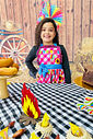 Avental Vestido Festa Junina estampa Xadrez Rosa Girassois Tal mãe tal filha MODELO INFANTIL Avental Vestido Festa Junina estampa Xadrez Rosa Girassois Tal mãe tal filha MODELO INFANTIL