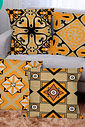 KIT 4 CAPAS DE ALMOFADAS DECORATIVAS TRIBAL STYLE AMARELA- 45x45