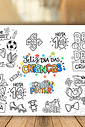 Painel Dia das Crianças para Colorir em Tecido Medida 2,50 x 1,50 Painel Dia das Crianças para Colorir em Tecido Medida 2,50 x 1,50