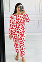 Pijama Manga Longa Corações Dueto Rosê e Vermelho Pijama Manga Longa Corações Dueto Rosê e Vermelho