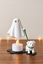Fantasma com Cachorrinho e Luminária Halloween em Impressão 3D