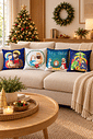 KIT 4 CAPAS DE ALMOFADAS SAGRADA FAMILIA MALHA CONFORT DECORATIVAS NATAL - 45x45 KIT 4 CAPAS DE ALMOFADAS SAGRADA FAMILIA MALHA CONFORT DECORATIVAS NATAL - 45x45