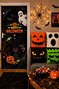 Kit 02- Halloween Dia das Bruxas Happy Halloween— 1 Capa de Porta + 4 Capas de Almofada 45x45 Kit 02- Halloween Dia das Bruxas Happy Halloween— 1 Capa de Porta + 4 Capas de Almofada 45x45
