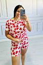 Pijama Manga CURTA  Corações Dueto Rosê e Vermelho Pijama Manga CURTA  Corações Dueto Rosê e Vermelho