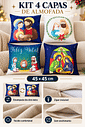 KIT 4 CAPAS DE ALMOFADAS SAGRADA FAMILIA MALHA CONFORT DECORATIVAS NATAL - 45x45 KIT 4 CAPAS DE ALMOFADAS SAGRADA FAMILIA MALHA CONFORT DECORATIVAS NATAL - 45x45