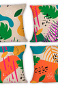 KIT 4 CAPAS DE ALMOFADAS DECORATIVAS TROPICAL COLORS- 45x45