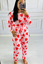 Pijama Manga Longa Estampa Corações Vermelho Pijama Manga Longa Estampa Corações Vermelho