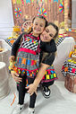 Avental Vestido Festa Junina Infantil Xadrez Preto com Bandeirinhas Tal Mãe Tal Filha MODELO INFANTI