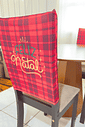 KIT COM 4 Capa de Cadeira Decorativa Natal Xadrez Tradicional Feliz Natal