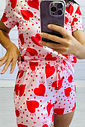 Pijama Manga Curta confort Estampa Corações Vermelho Pijama Manga Curta confort Estampa Corações Vermelho