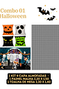Combo Halloween Caveirinhas (Painel + Kit 4 Capa Almofadas + Toalha de Mesa) Combo Halloween Caveirinhas (Painel + Kit 4 Capa Almofadas + Toalha de Mesa)