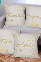 KIT 4 CAPAS DE ALMOFADAS DECORATIVAS ANO NOVO- 45x45