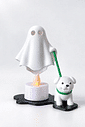 Fantasma com Cachorrinho e Luminária Halloween em Impressão 3D