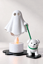 Fantasma com Cachorrinho e Luminária Halloween em Impressão 3D