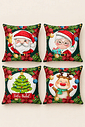 KIT 4 CAPAS DE ALMOFADAS MALHA CONFORT DECORATIVAS NATAL - 45x45
