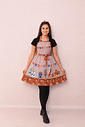 Vestido Festa Junina Arraiá Fogueira Violão —Veste P ao G2