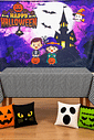 Kit Decoração Halloween Kids Castelo com Painel, Toalha Xadrez e Almofadas Kit Decoração Halloween Kids Castelo com Painel, Toalha Xadrez e Almofadas