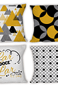 KIT 4 CAPAS DE ALMOFADAS DECORATIVAS LAR DOCE LAR AMARELO - 45x45 KIT 4 CAPAS DE ALMOFADAS DECORATIVAS LAR DOCE LAR AMARELO - 45x45
